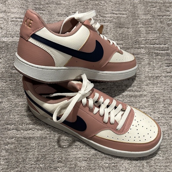 Nike Shoes - Nike Blush and Cream Sneakers with Navy Accent size 10.5